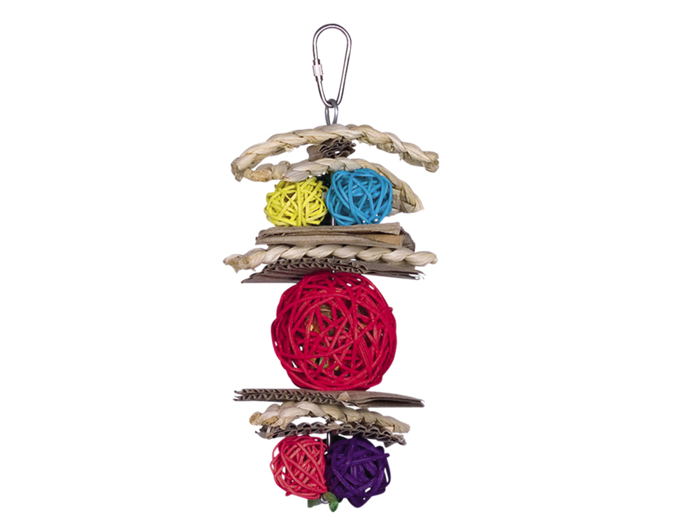Fugleleke, Cage Toy, Toy with wicker, 22 x 10 cm
