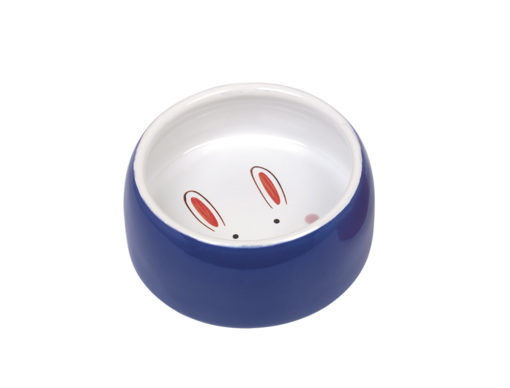 Keramikkskål til kanin blå 250ml Ø 12 x 4,5 cm