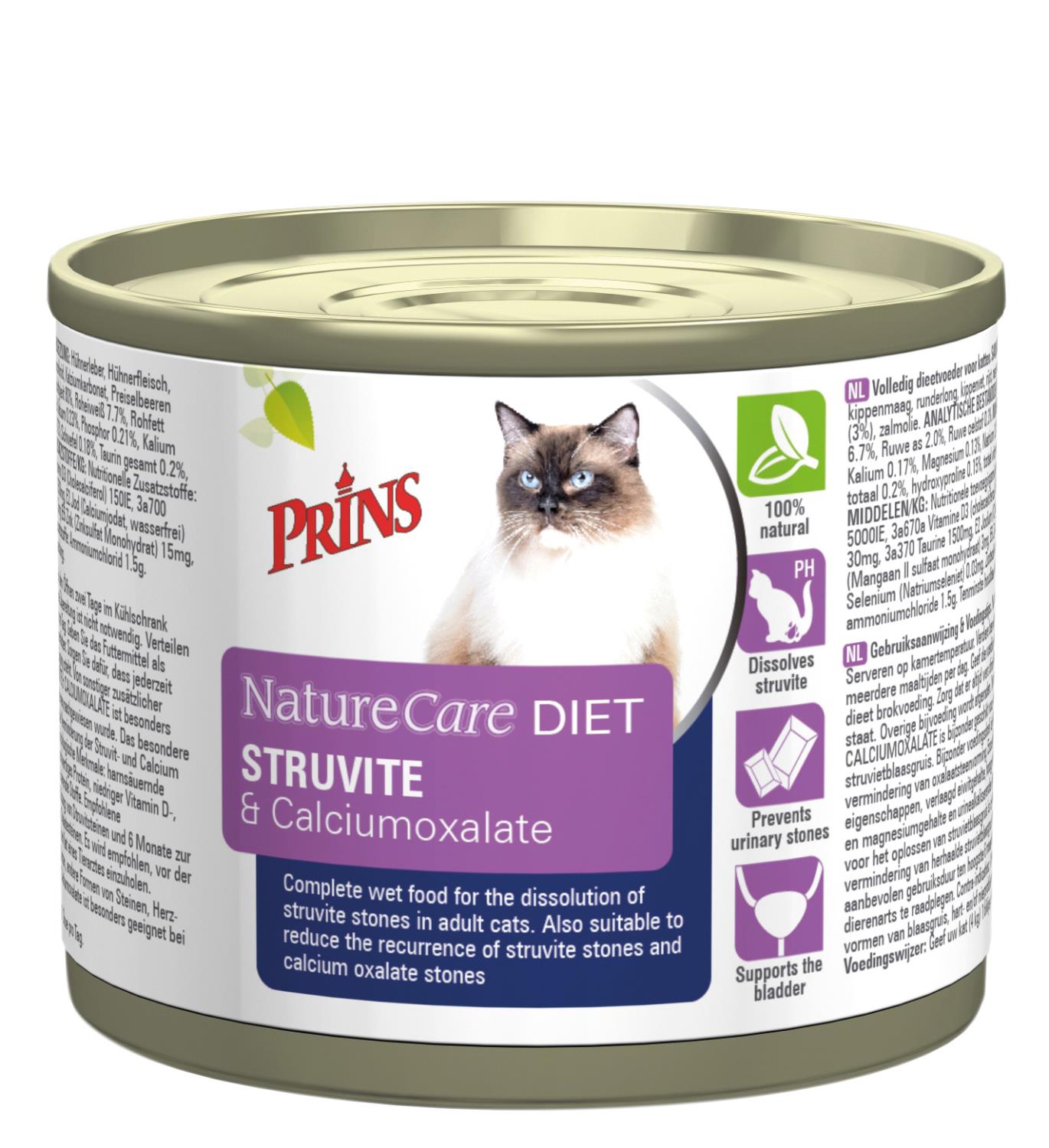 Prins NatureCare Diet Cat wetfood STRUVITE & Calciumoxalate 200g