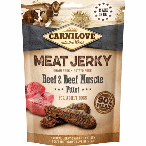 Carnilove Jerky Beef & Beef Muscle Fillet, 100g.