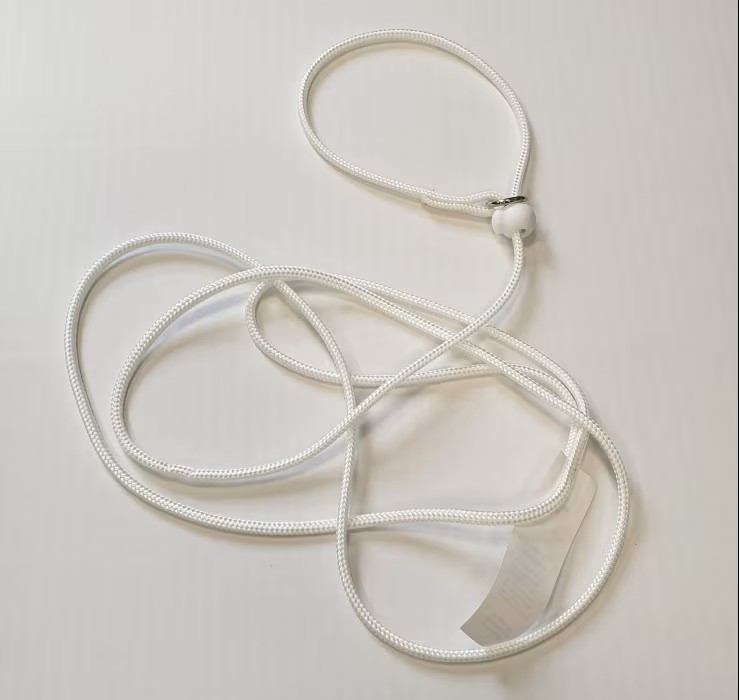 Utstillingskobbel rundt - nylon (retriever) 6mm/190cm hvit