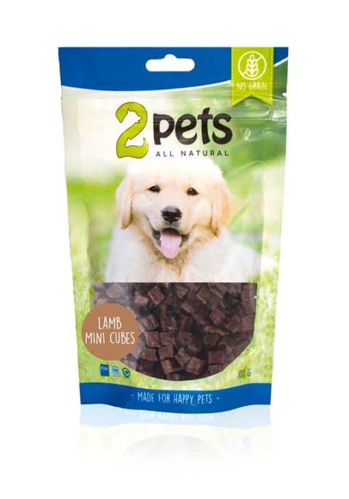 2pets Dogsnack Lamb Mini Cubes, 100 g