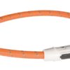 Lysende Halsbånd Oransje med USB Lader M/L 45cm