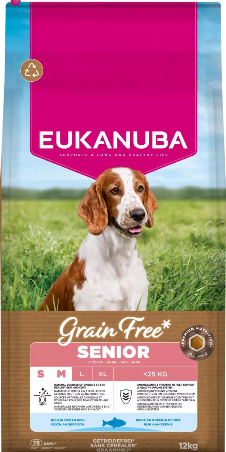 EUKANUBA Senior Small/Medium Grainfree Havfisk 12kg