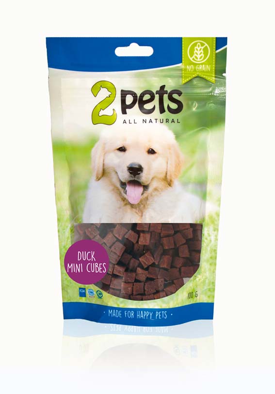 2pets Dogsnack Duck Mini Cubes, 100 g