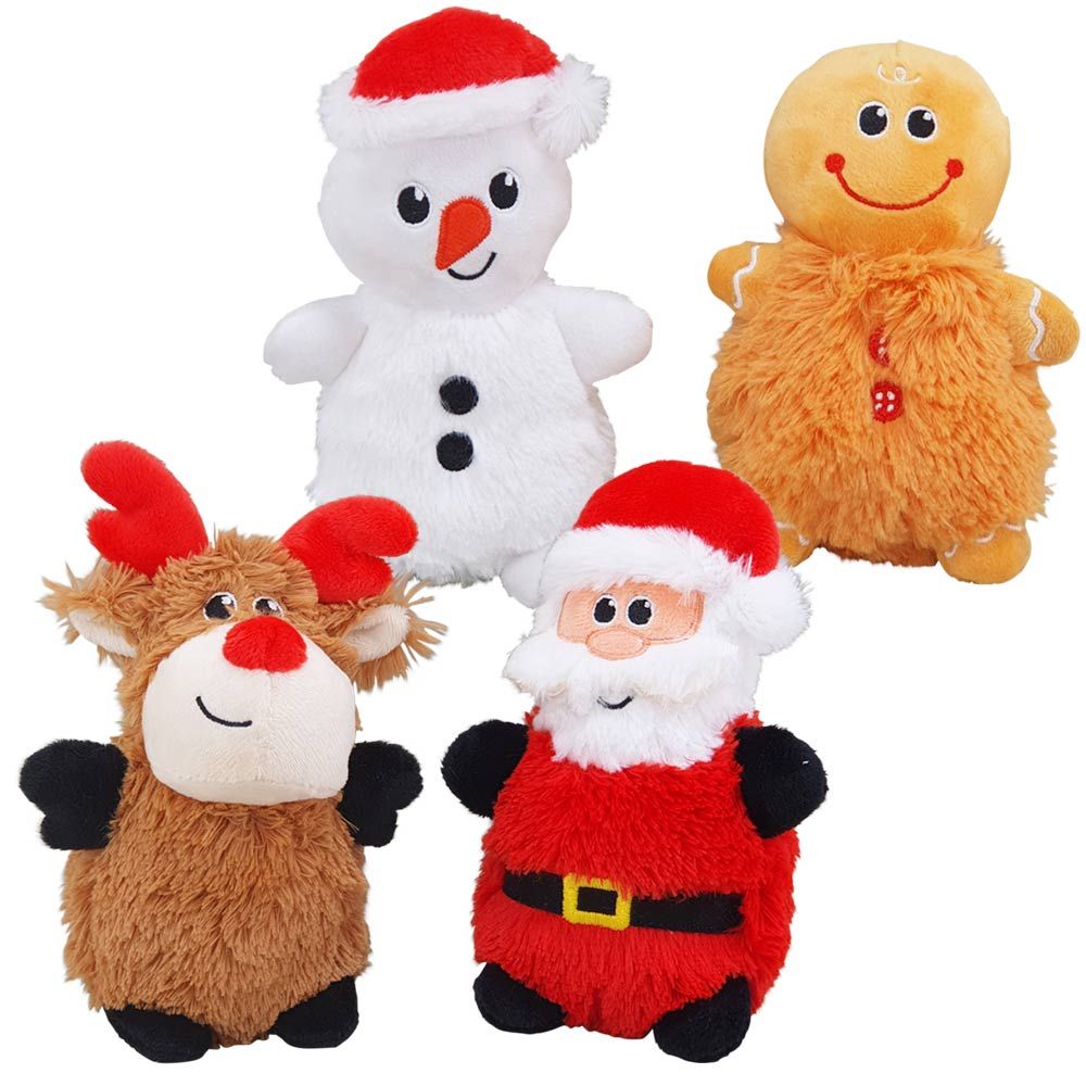 Hundeleke jul, Plush Xmas figures, 16-19 cm | Vilkårlig type