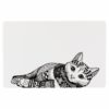 Matskål underlag Katt, Zentangle, 44 × 28 cm, hvitt/sort