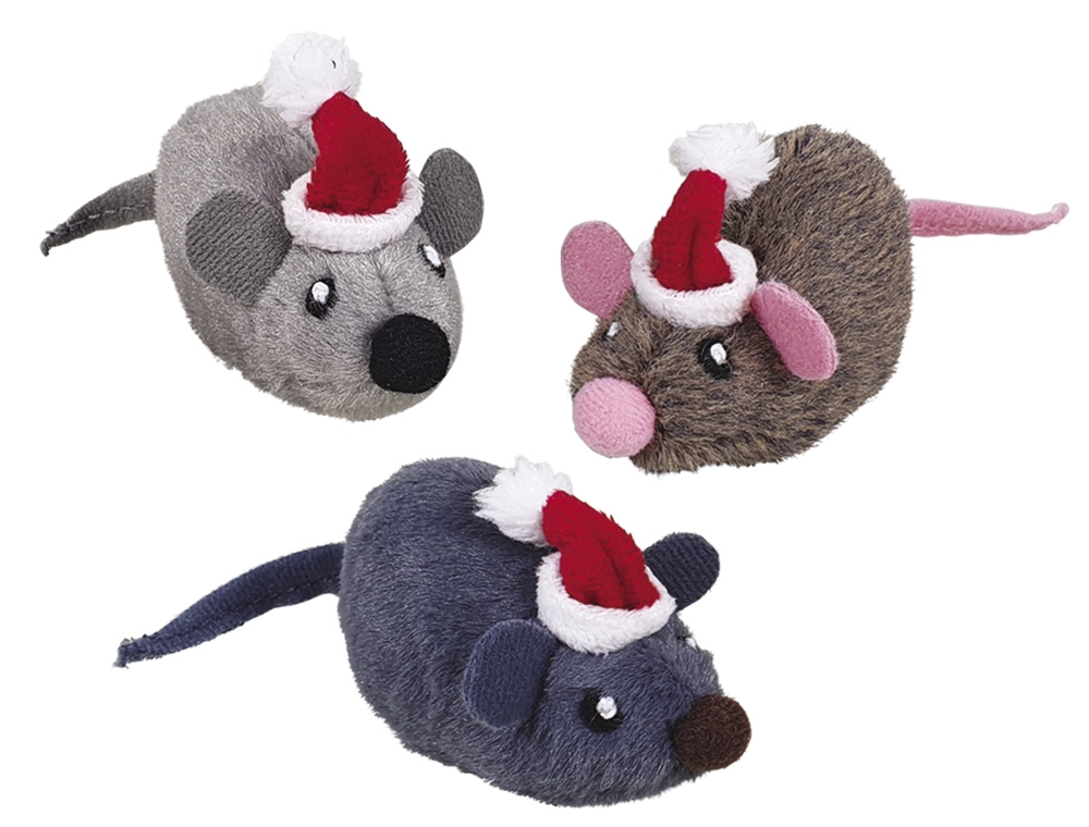 Jul Katteleke Xmas Plush Mice, silver vine 8 cm
