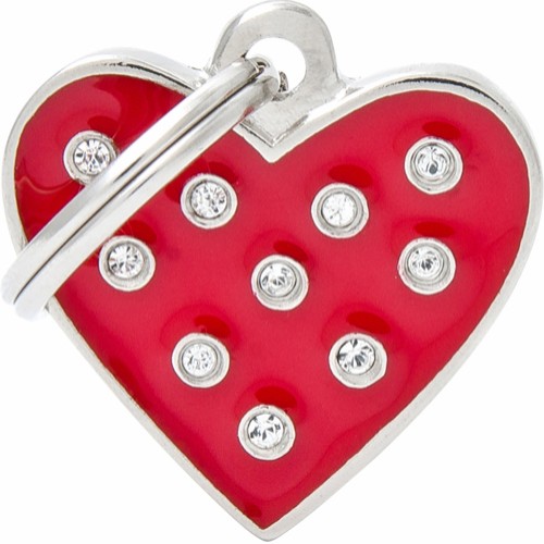 MyFamily ID-tag Red Heart, Strass   U