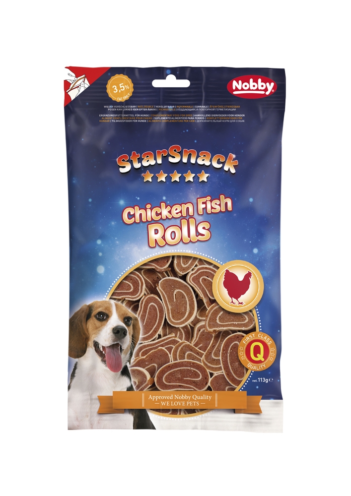 STARSNACK Chicken Fish Rolls , 113g