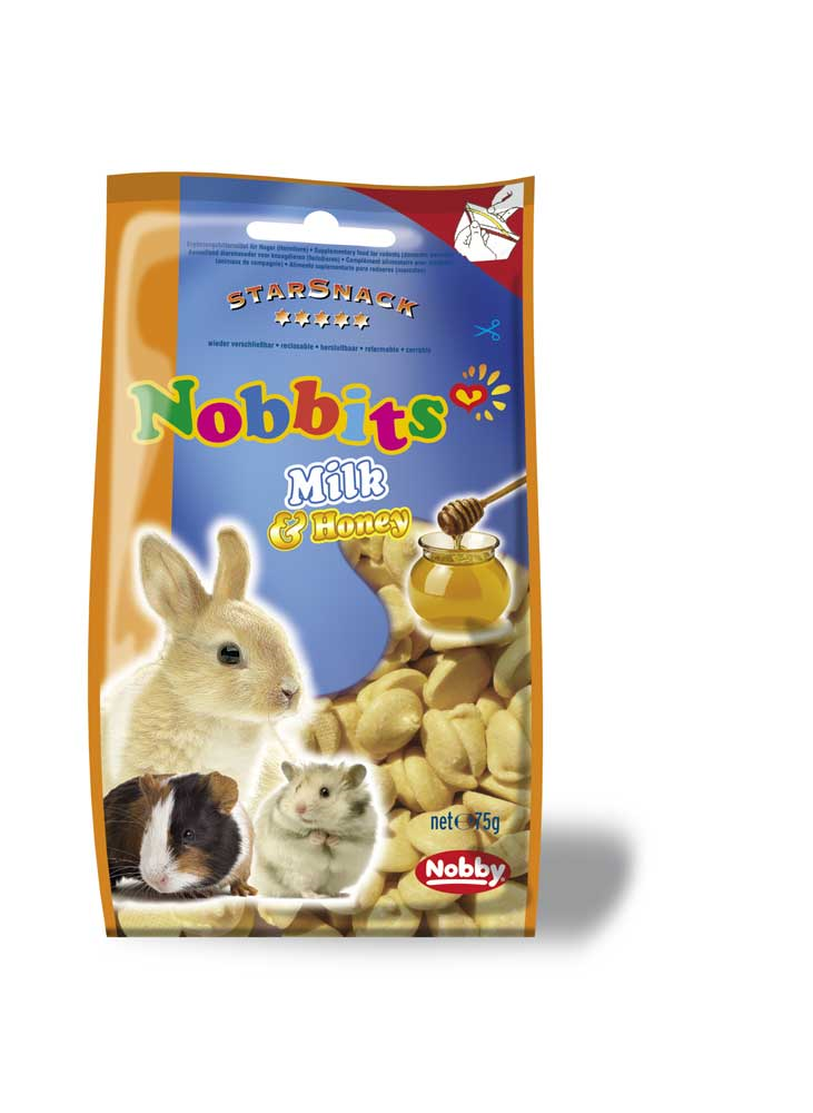 Nobbits snacks Melk og Honning, 75 gram