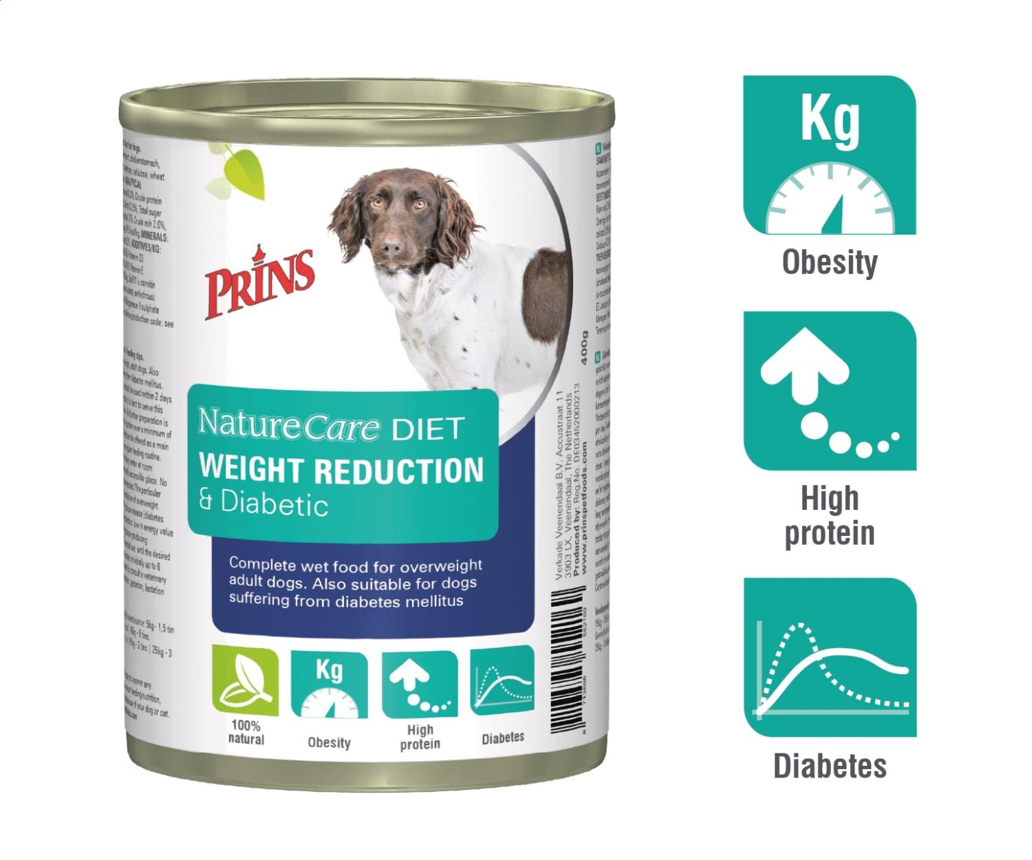 Prins NatureCare Diet Dog | WEIGHT REDUCTION & Diabetic wetfood 400g