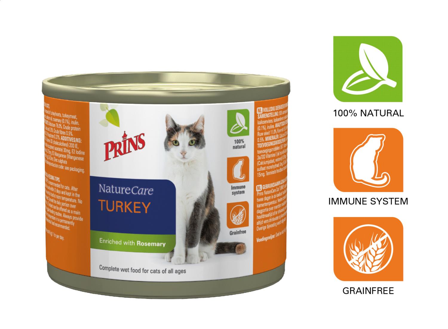 Prins NatureCare Cat | wetfood cans Turkey 200 g
