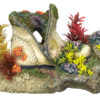 Akvarierdekor Støvel på stein med planter