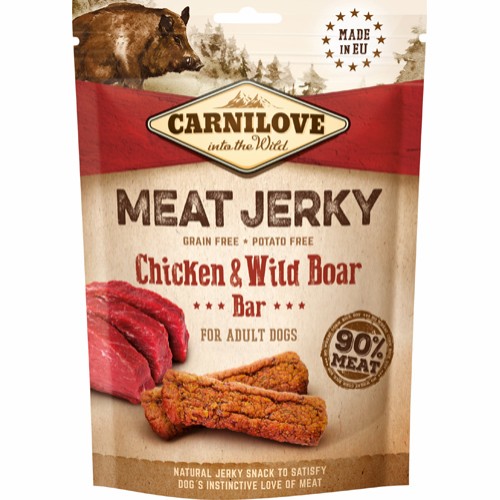 Carnilove Jerky Chicken & Wild Boar Bar, 100g.