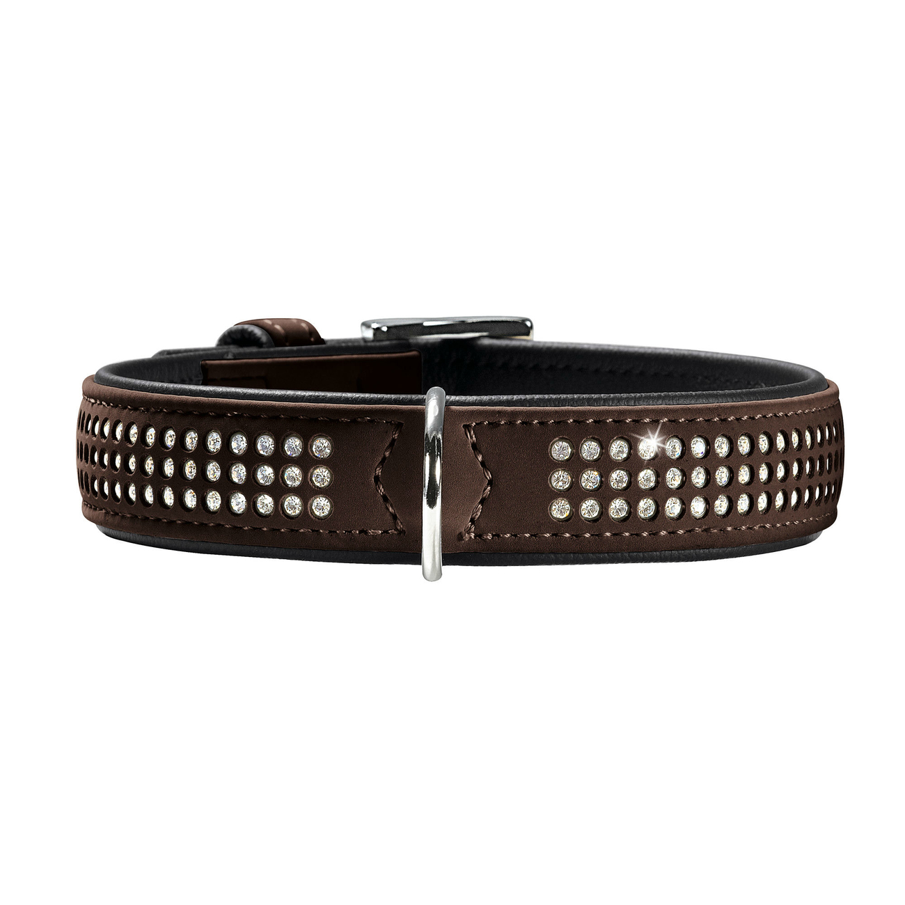 Hunter Collar Softie Deluxe 65 nickel Faux-Nubuk black/PU Leather Black, 51-57 cm  U