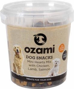 Ozami Dog Snack Mini Hearts Mix Bucket 500g