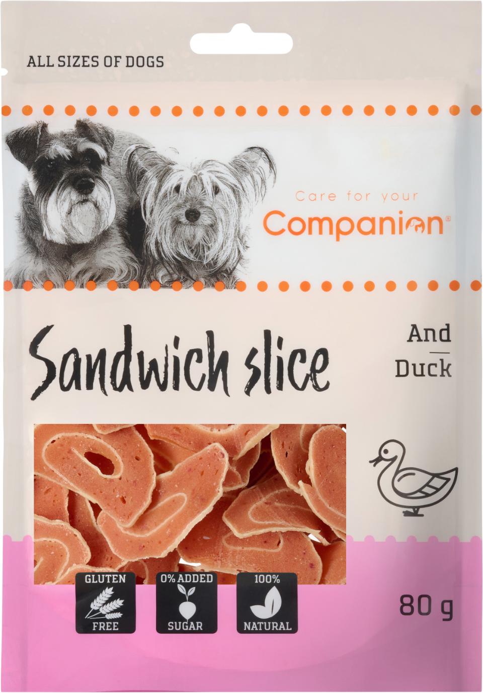 Companion sandwich slice duck, 80g