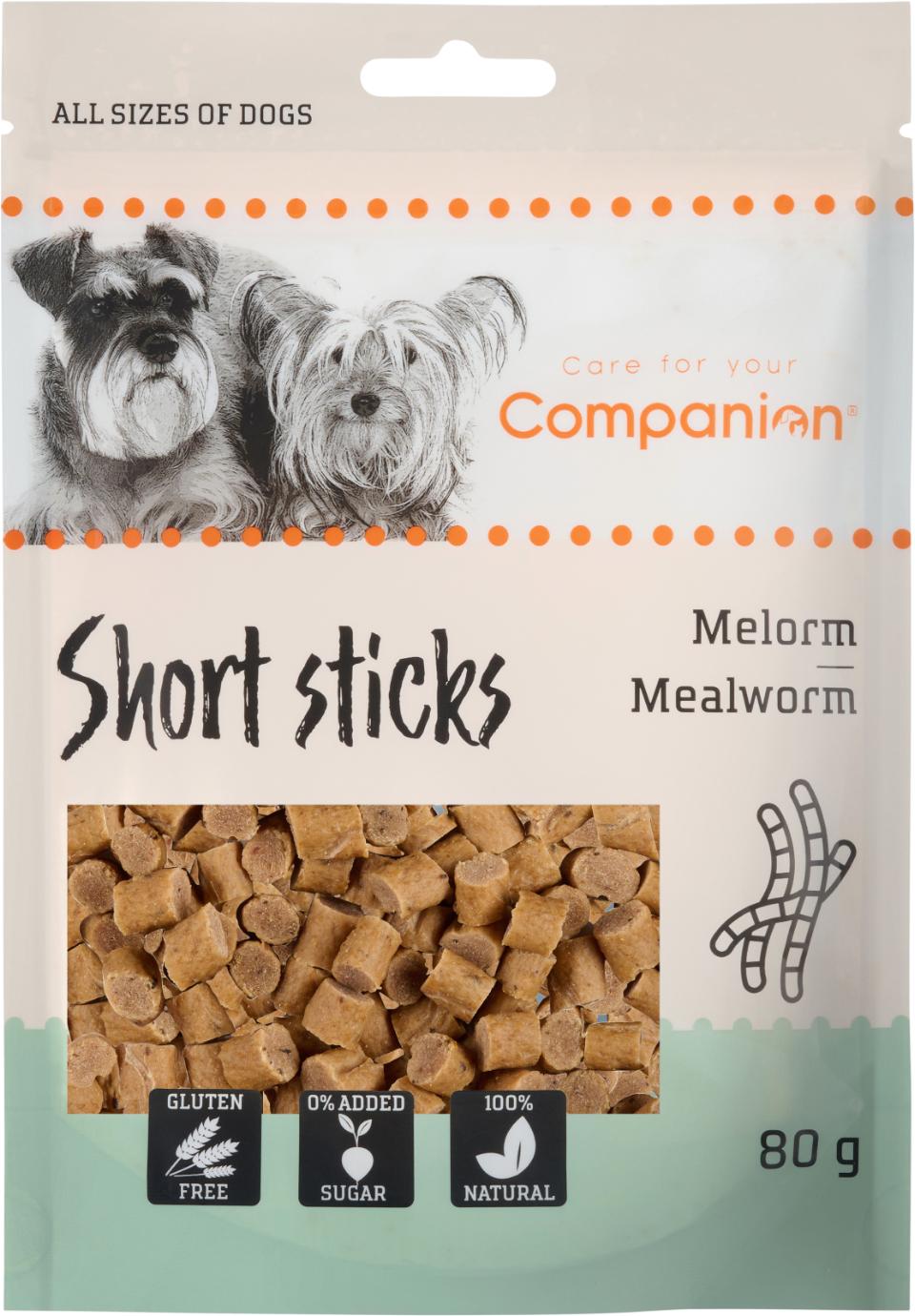 Companion short sticks mealworm, 80g
