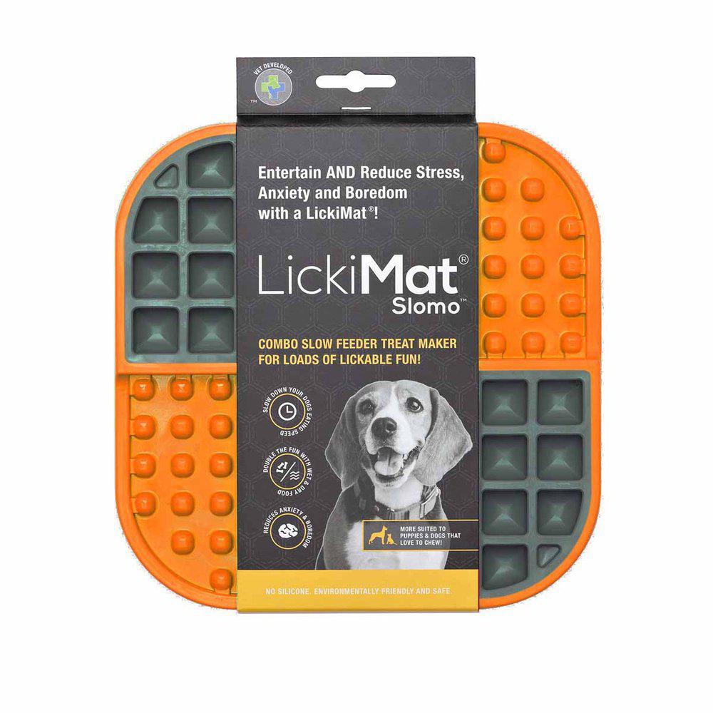 Hundeskål Lickimat Slomo Orange/svart