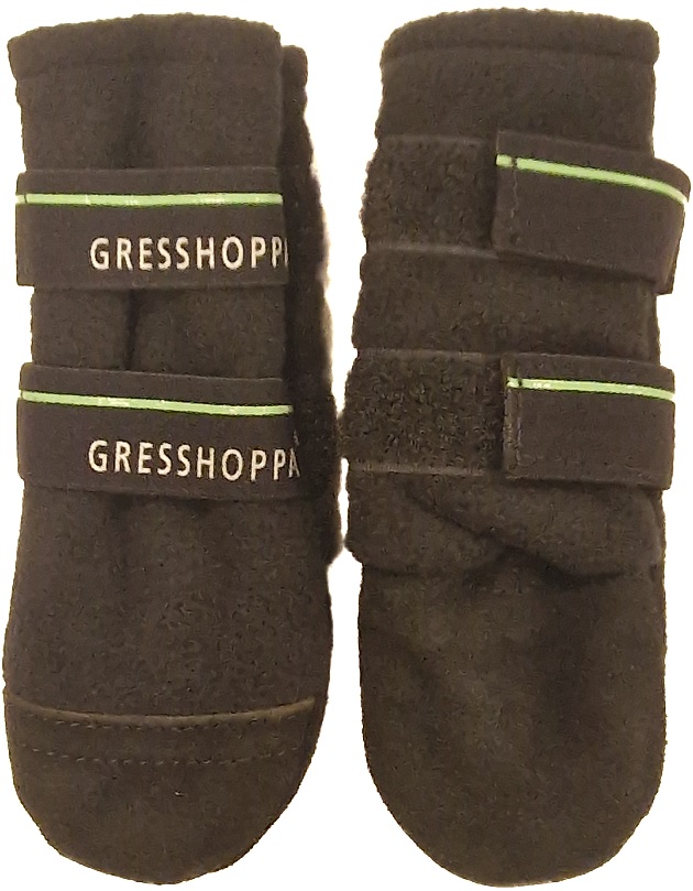 Gresshoppa fleece potesokker sort str. S 4-pack  U