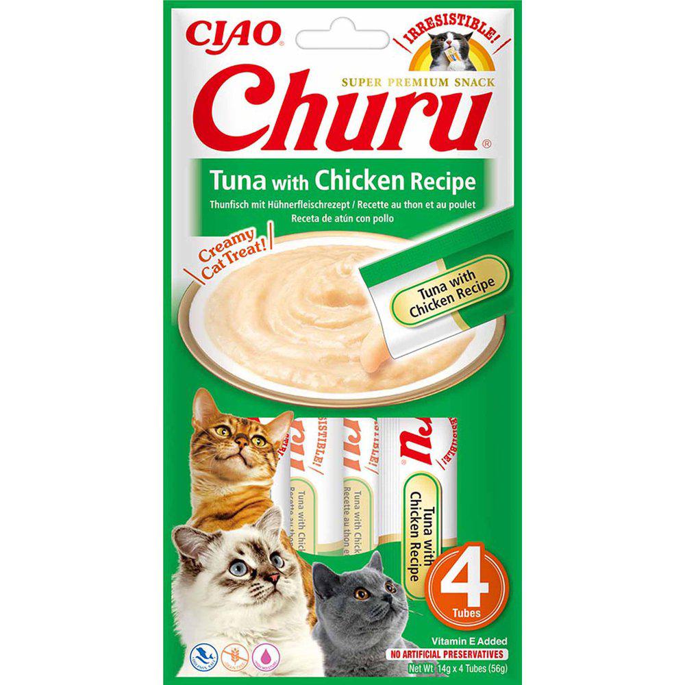 Churu Cat Tuna with Chicken , hel eske 12 pakker à 4 stk.