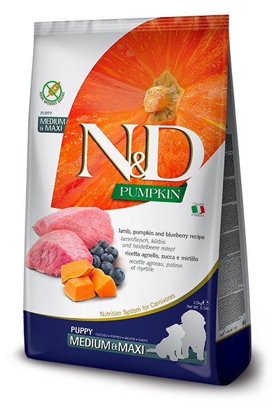 Farmina N&D Pumpkin Dog Lamb & Blueberry Puppy Medium/Maxi 12 kg