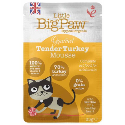 Little Big Paw Pouch Gourmet Tender Turkey Mousse 85g