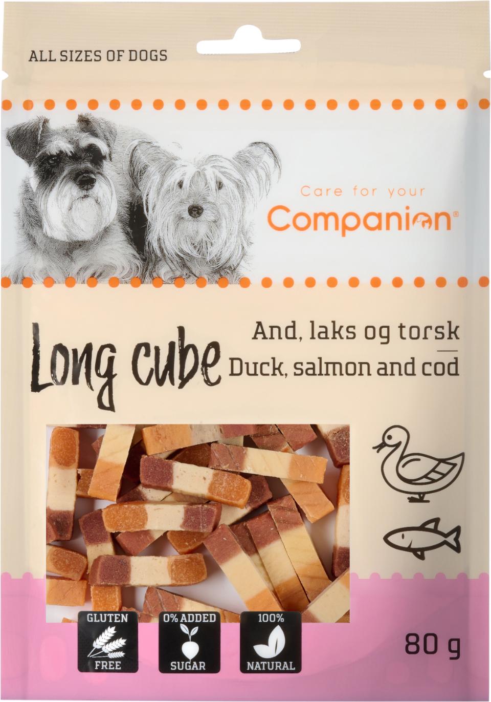 Companion Long Cube - and, laks og torsk , 80g