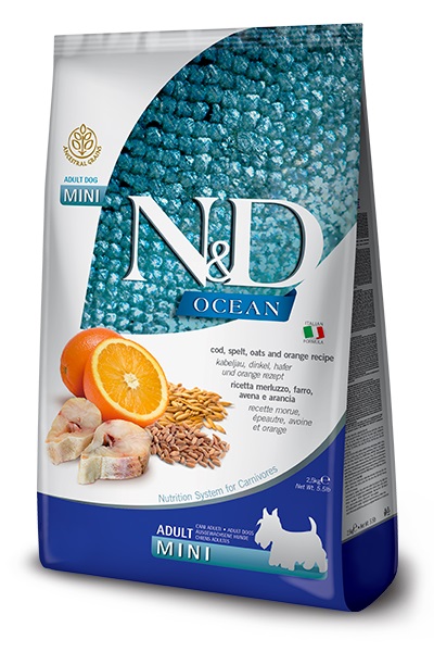 Farmina N&D Ocean Dog Cod, Spelt, Oats & Orange Adult Mini 7kg