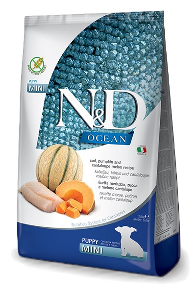 Farmina N&D Ocean Dog Cod, Pumpkin & Cantaloupe Melon Puppy Mini 2,5kg