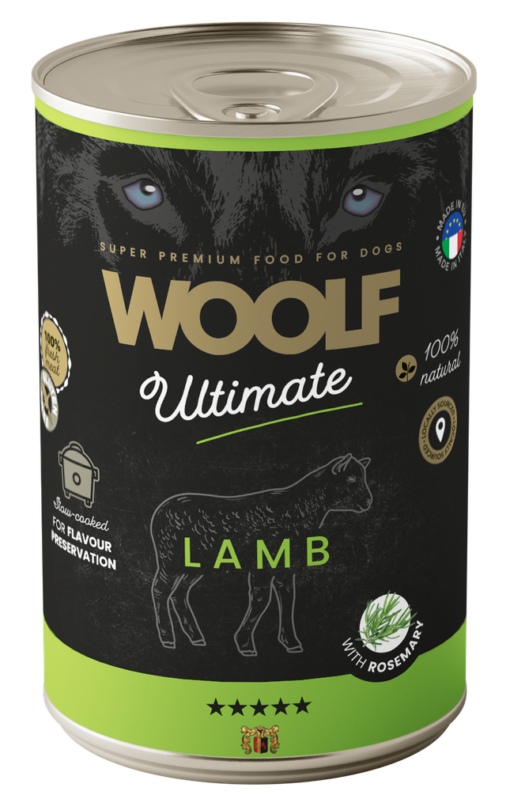 Woolf Ultimate Dog våtfôr - Lamb with Rosemary 400g