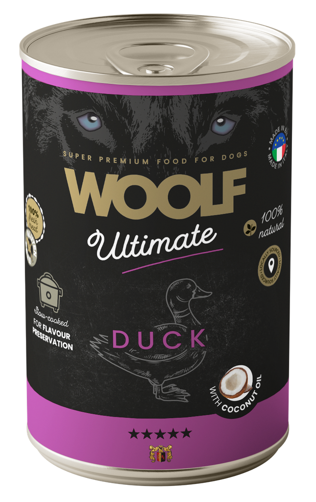 Woolf Ultimate Dog våtfôr - Duck with Coconut oil 400g