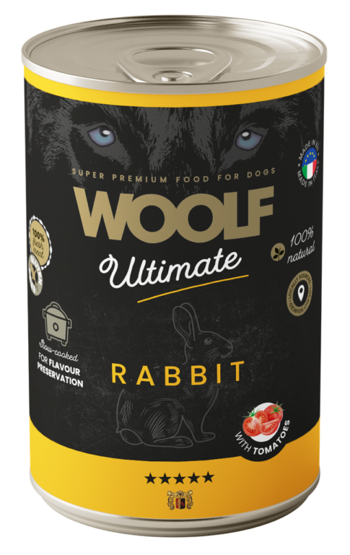 Woolf Ultimate Dog våtfôr - Rabbit with Tomato 400g