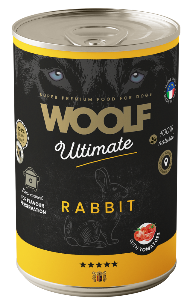 Woolf Ultimate Dog våtfôr - Rabbit with Tomato 400g