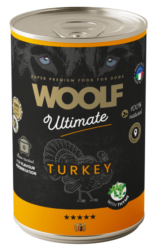 Woolf Ultimate Dog våtfôr - Turkey with Thyme 400g