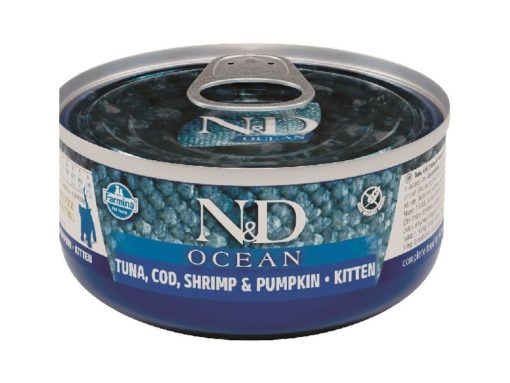 Farmina N&D Cat Ocean Tuna, Cod, Shrimp & Pumpkin Kitten 70 gr