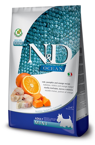 Farmina N&D Dog Ocean Cod , Pumpkin Orange Adult Mini 7 kg