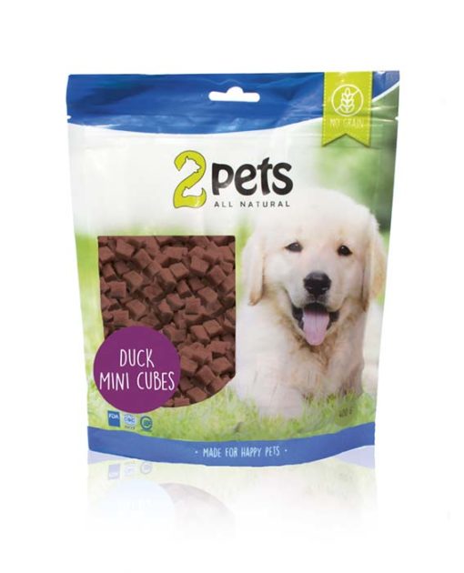 2pets Dogsnack Duck Mini Cubes, 400 g