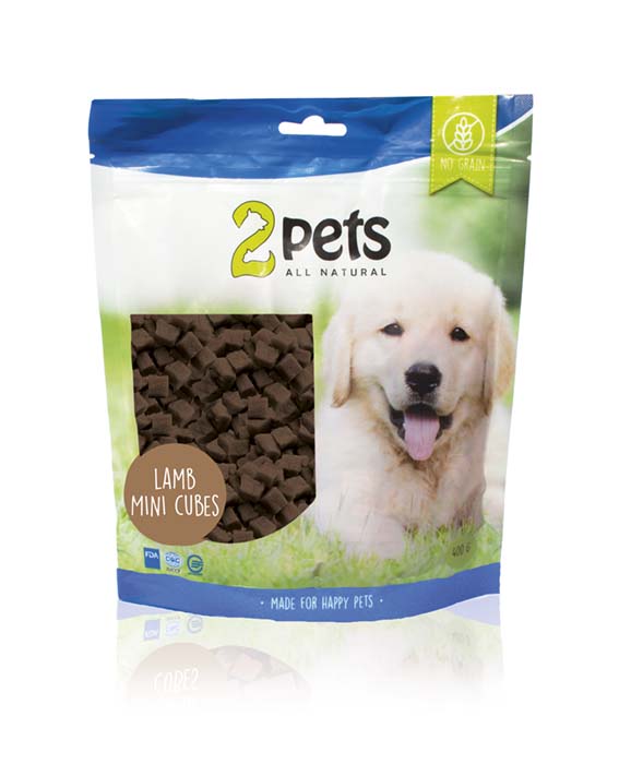 2pets Dogsnack Lamb Mini Cubes, 400 g