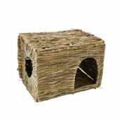 Sammenleggbart hus til smådyr av siv  30x20x20cm