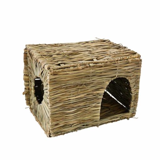 Sammenleggbart hus til smådyr av siv  30x20x20cm