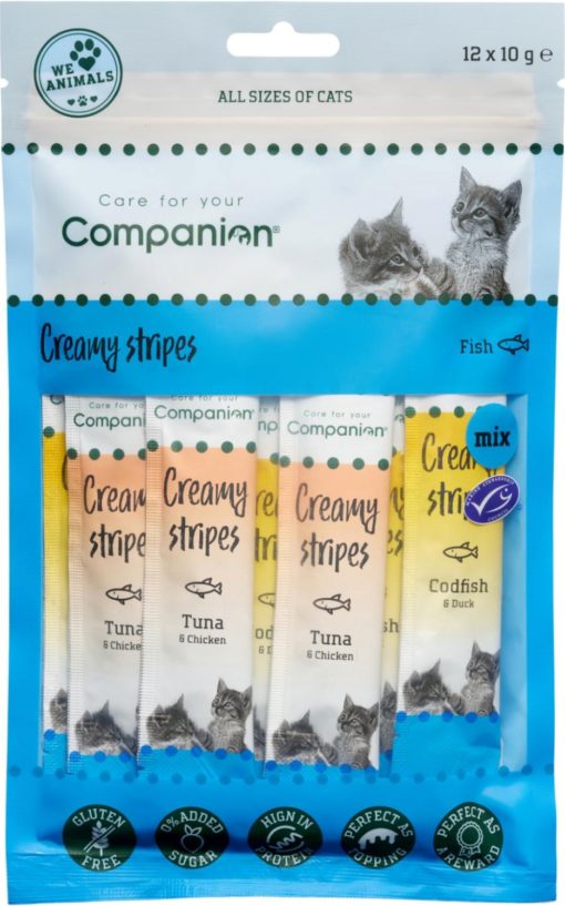 Companion Cat Creamy stripes, flytende snackblanding 12x10g