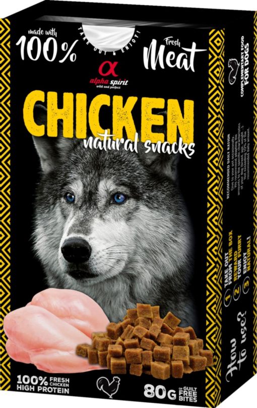 Alpha Spirit Naturals Chicken hundesnacks (kylling) 80 gr.