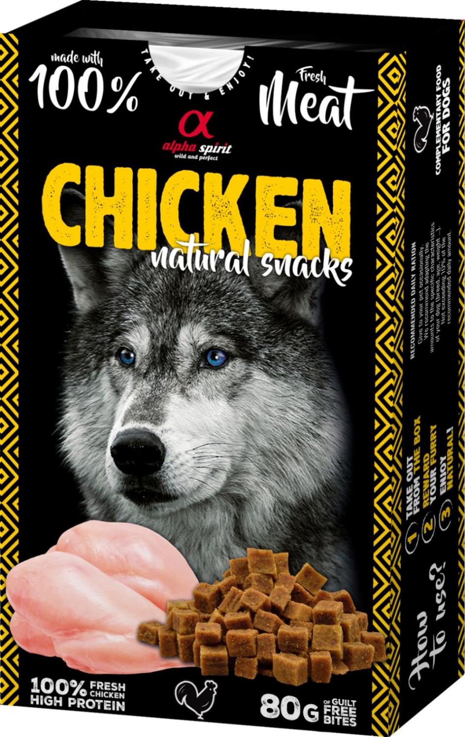 Alpha Spirit Naturals Chicken hundesnacks (kylling) 80 gr.