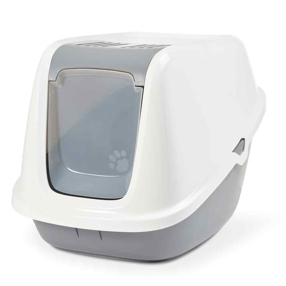 Nestor Giant Kattetoalett med tak & kullfilter Cool Grey (75,5 x 56 x 55,5 cm)