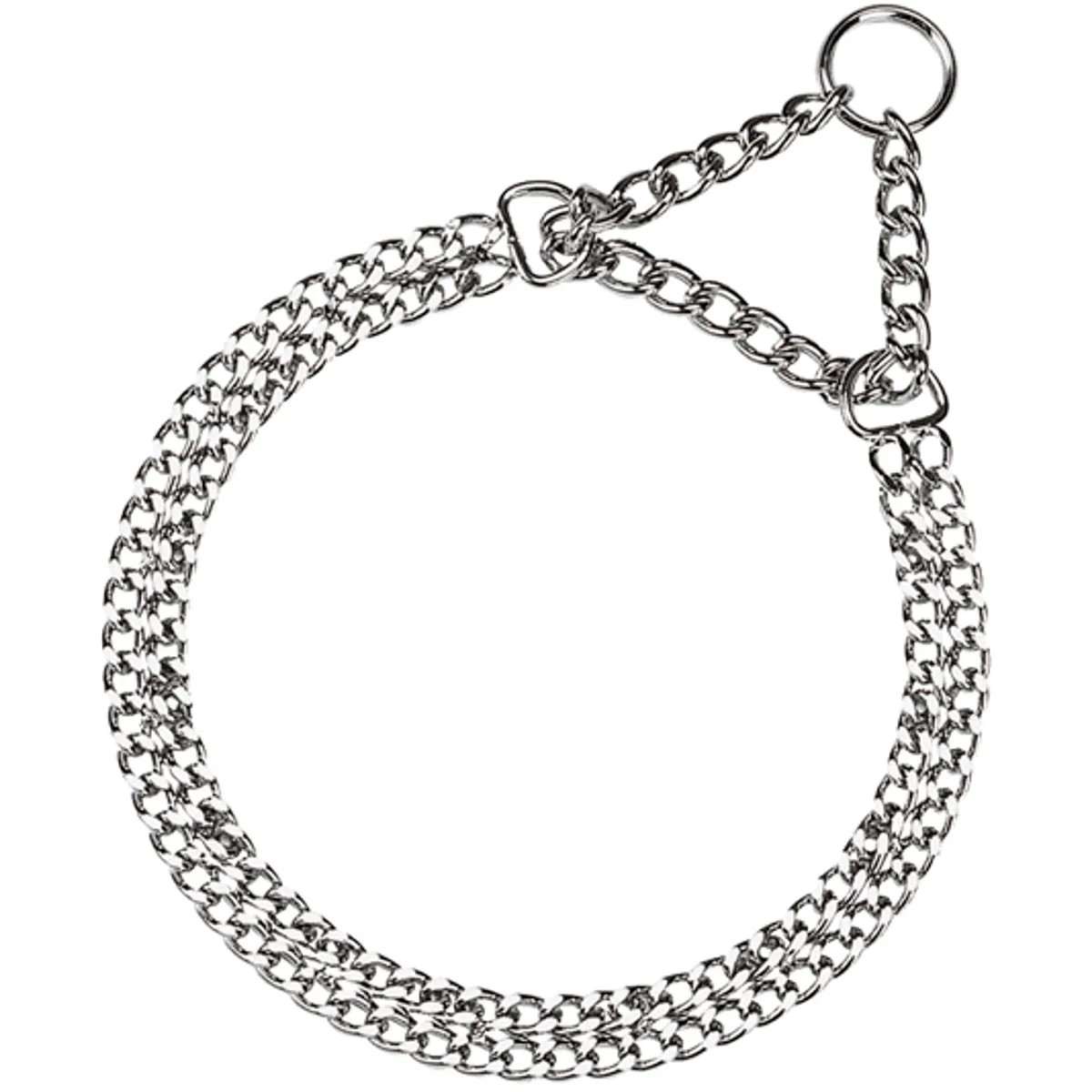 Halsvtrup dobbel kjetting bånd 3.5mmx54-62cm