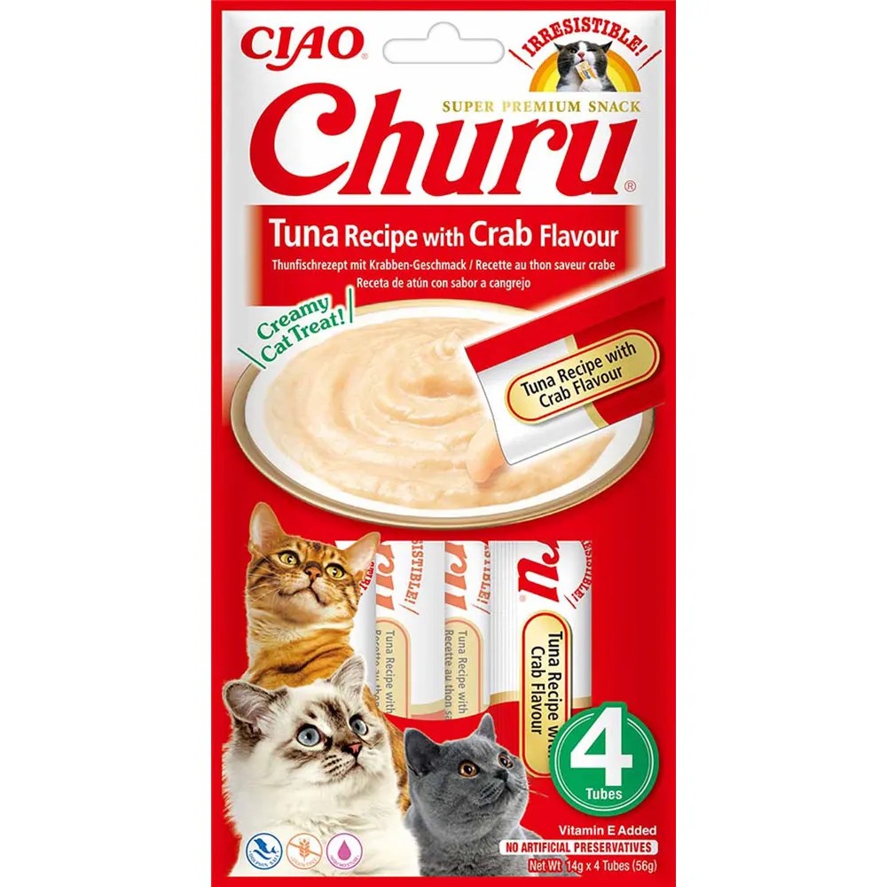 Churu Cat Tuna with Crab, 4 stk.