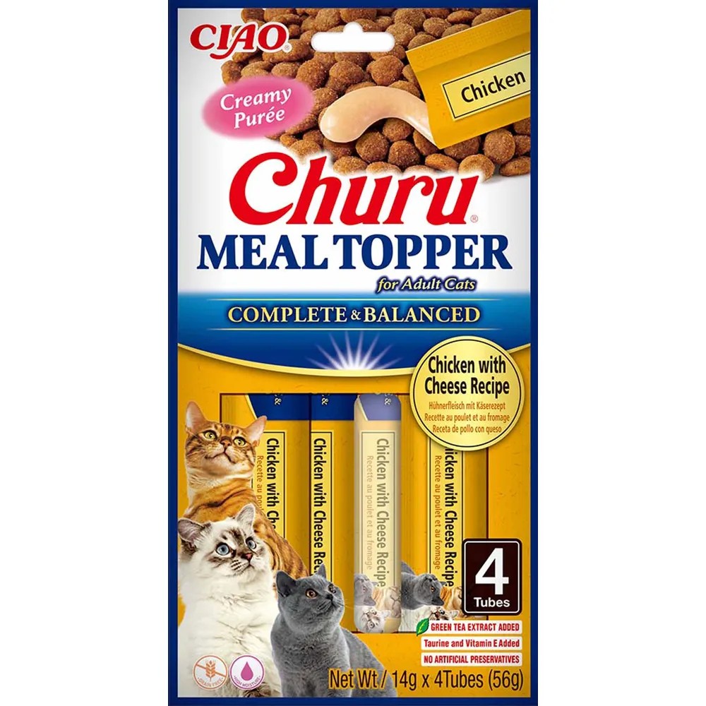 Churu Cat Meal Topper Chicken / Cheese, 4 stk.
