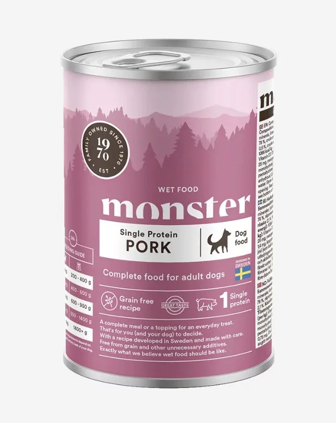 Monster Dog Adult Single Pork Can 400 g